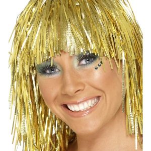 cyber tinsel wig gold