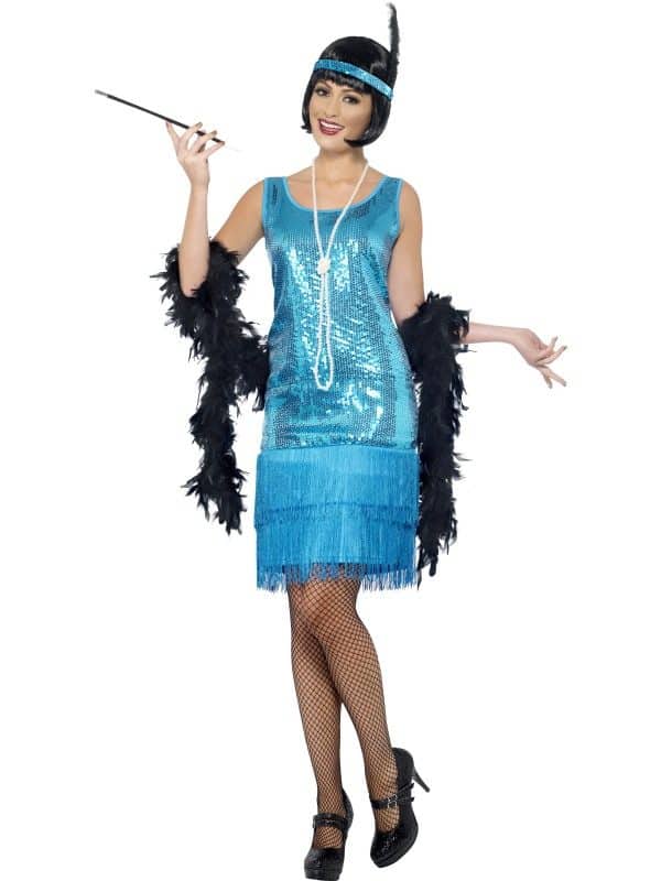 1920s Blue Charleston Flapper Costume