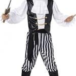 Boys Pirate Costume, Black & White