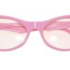 Ladies 1950s Pink Diamante Rock N Roll Style Glasses