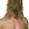Halloween Wolf Mask, Overhead with Faux Fur - Brown