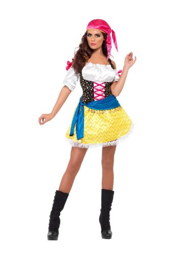 Ladies Fancy Dress Pirate Gypsy Fortune Teller Costume