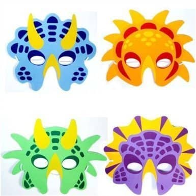 Dinosaur Foam Party Masks Pack Of 6 For Kids
