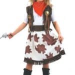 Girls Cow Girl Fancy Dress Costume - 7-9