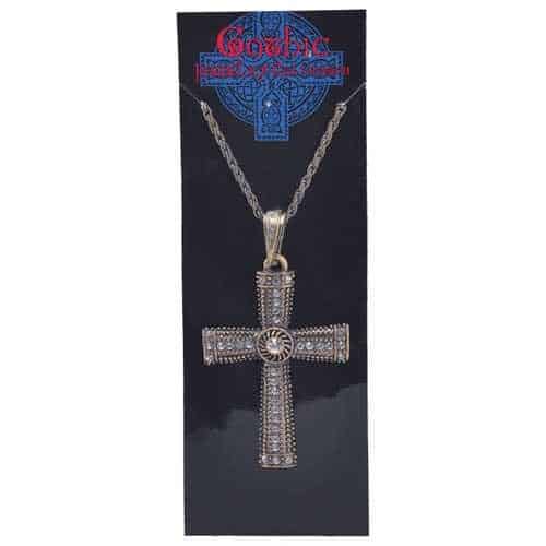 Halloween Gothic Style Jewelled Necklace Cross