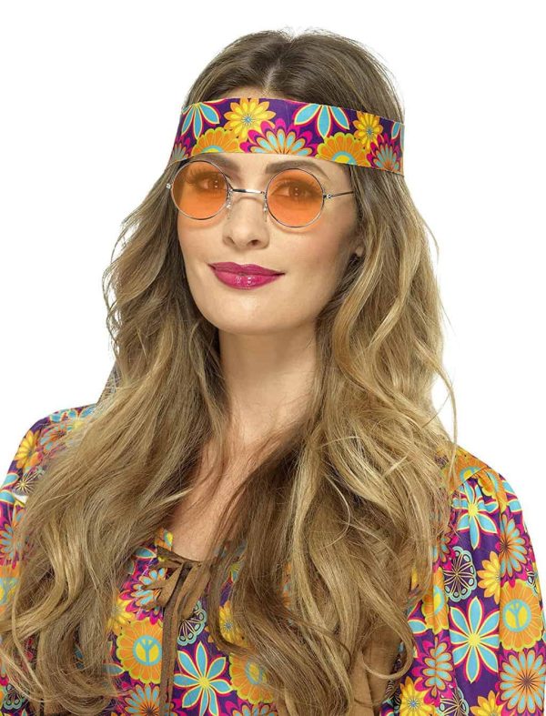 Round Orange Hippie Specs