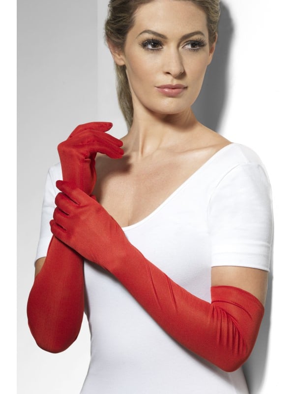 Ladies Long Red Gloves