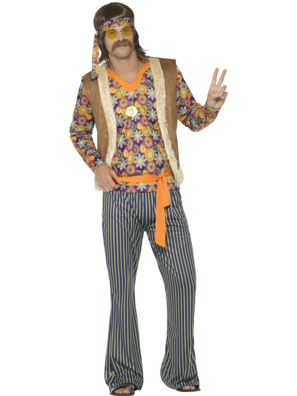 60s Mens Hippie Singer Costume XL