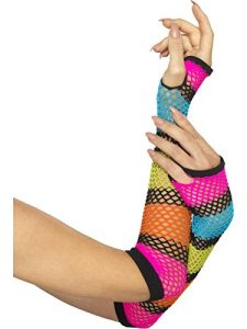 1980s Fishnet Rainbow Gloves