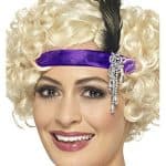 1920s Purple Satin Charleston Headband