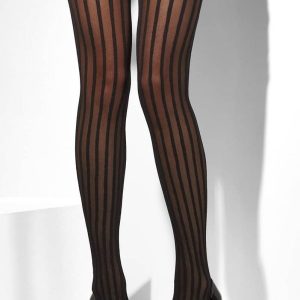 Black Tights with vertical sheer stripes