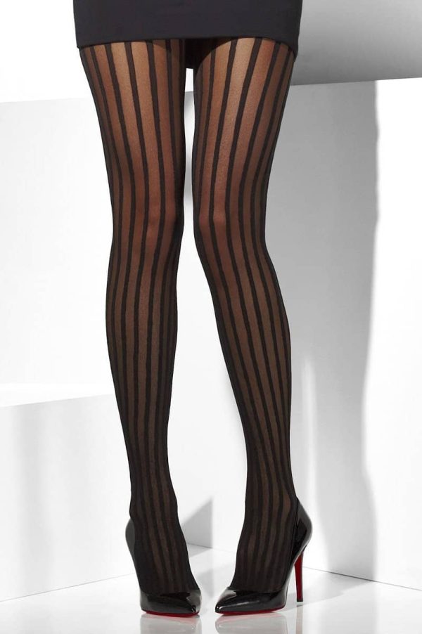 Black Tights with vertical sheer stripes