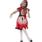 Halloween Zombie Style Little Red Riding Hood Forest Girl Costume 5-6