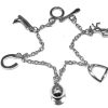 Horse Riding Theme Silver Coloured Chain Bracelet with Horse Charms