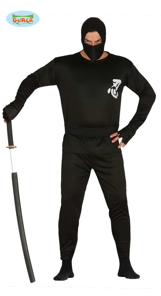 Adult Mens Black Ninja Warrior Outfit