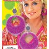 1960's 1970's 1980's Pink Mod Glitter Earrings