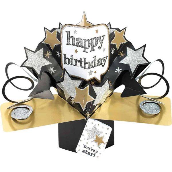 Second Nature Pop Up Greeting Card Happy Birthday Stars