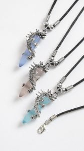 Dragon Glass Necklace Pendant On Waxed Cotton Choker