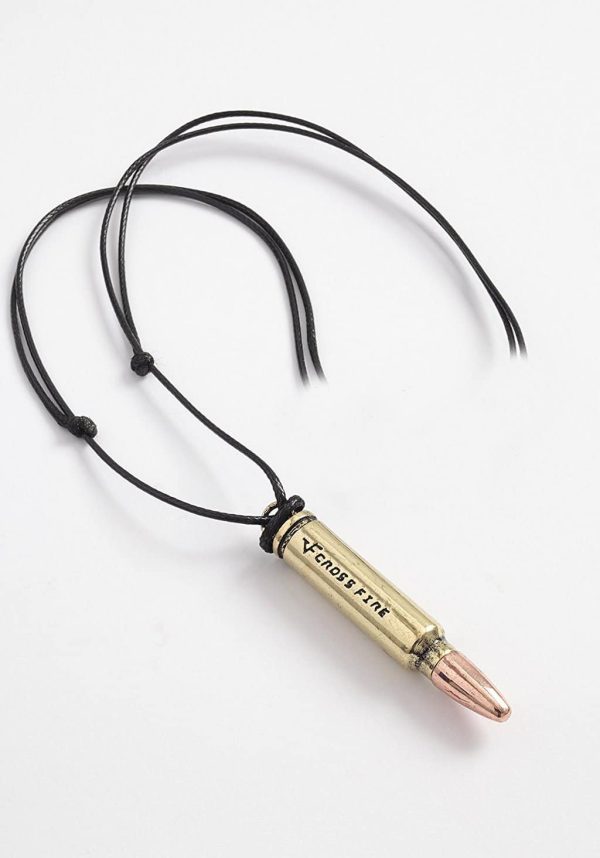 Bullet pendant Necklace on adjustable cord