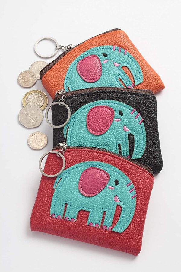 Purse In Elephant Pattern With Zip