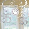 Silver Anniversary Hanging Swirl Decorations, Pack of 12