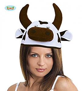Novelty Cow Head Piece Or Hat