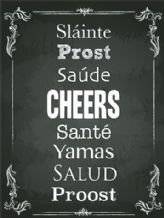 Decorative Wall Art Or Plaque Sign (Cheers (in different languages)