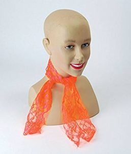1980'S Neon Orange Lace Scarf
