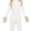 Childrens All In One Stretch BodySuit In White 5-6