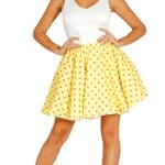 Ladies 1950s Housewife Kit Yellow And White Polka Dot