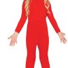 Childrens All In One Stretch BodySuit In Red 5-6