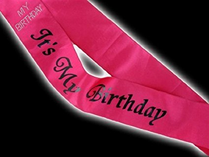 It's My Birthday Pink Birthday Sash With Diamante Stones