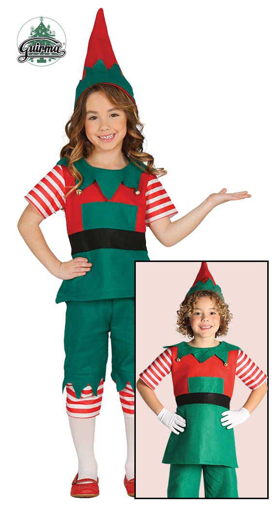 Childrens Unisex Elf Costume Comes With Hat,Shirt And Trousers