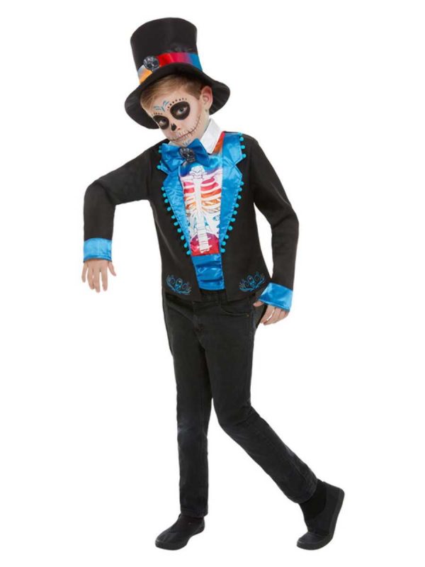 Boys Neon Day Of The Dead Costume