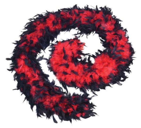Red and Black Feather Boa