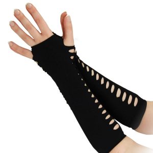 Ladder Style Black Gloves