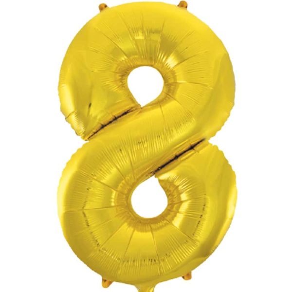 Gold Number Eight Balloon
