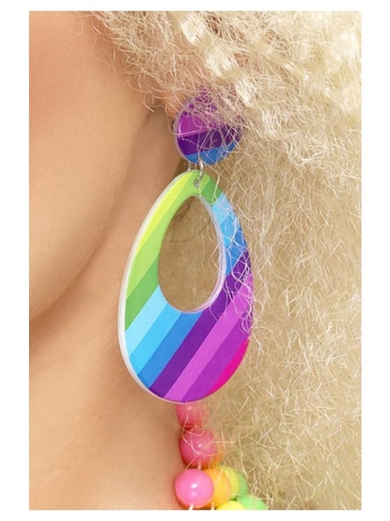 1980s Neon Teardrop Earrings