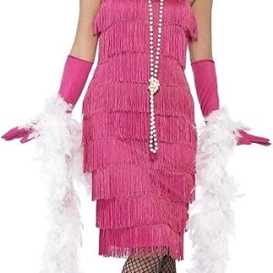 1920s Charleston Flapper Costume Pink X2