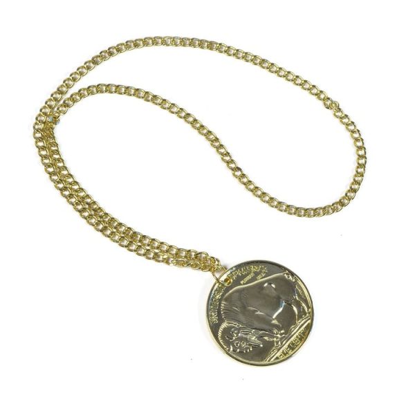 1970s Gold Coin Medallion Necklace