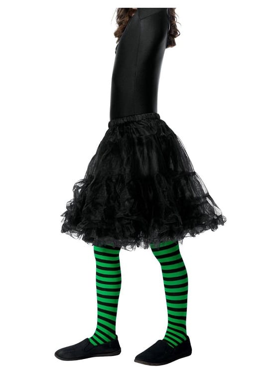 Childrens Green and Black Witch Tights