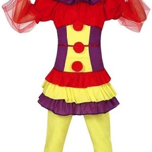 Girls Circus Clown It Costume 7-9