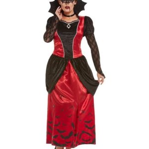 Gothic Vampiress Costume, Women, Black, L - UK Size 16-18
