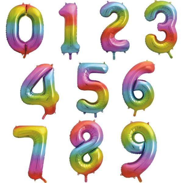 Rainbow Super Shape Number Balloons