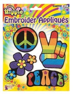 Hippy Flower Power Fancy Dress Embroidery Patches