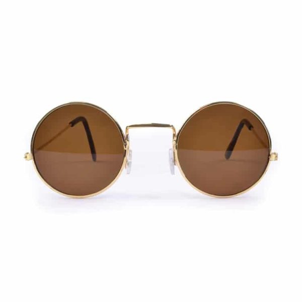 John Lennon Hippie Style Round Dark Brown Sunglasses