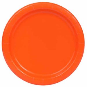Pumpkin Orange Solid Round 9inch Dinner Plates 8ct