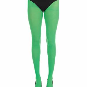 Womens Green Opaque Tights
