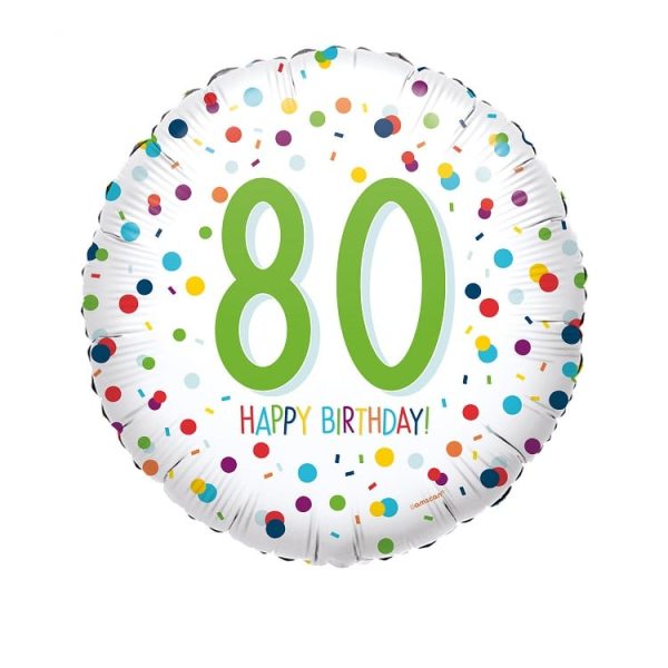 80th Birthday Confetti Design Foil Balloon