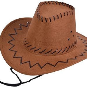 Childrens Brown Stitched Cowboy Hat